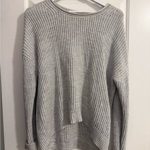 GAP Light Gray Ribbed Crew Neck Sweater
